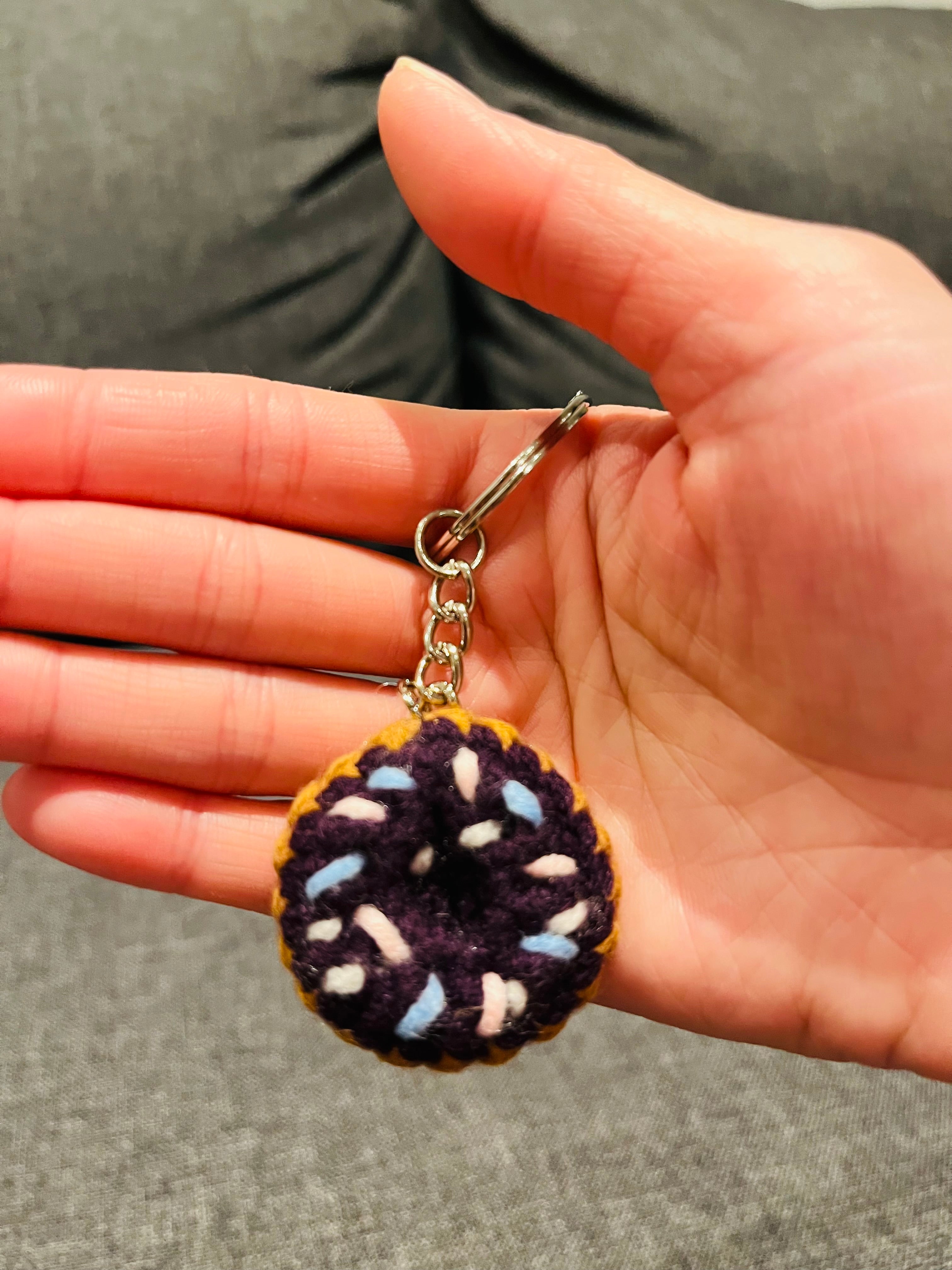 Crochet Mini Donut Keyring/ Cute Donut Bag Charm Handmade