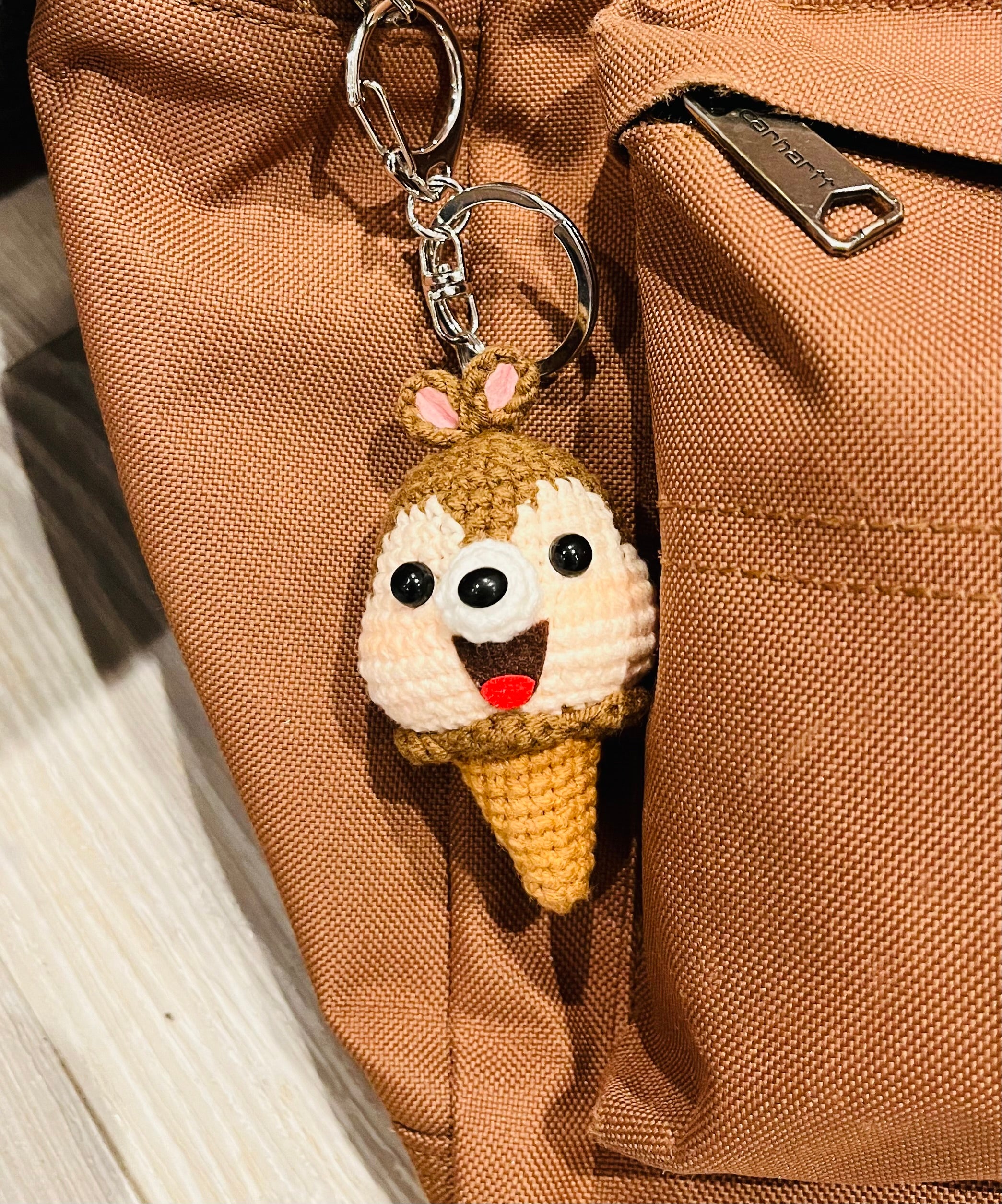 Cute Crochet Character Keyring Collection V/ Kawaii Bag Charm/Kawaii Plush Pikachu , Snoopy, Cinnamoroll, Chiikawa, Dale, Mickey