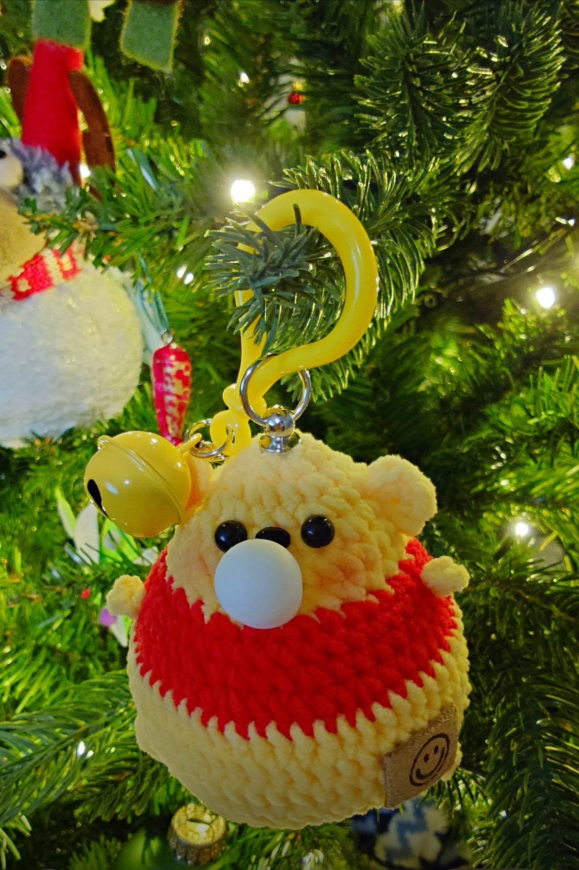 Crochet Chubby Squeeze Keychain II (Minion, Totoro I, Winnie The Pooh, Lamb) Interactive Squishy Toy | Handmade Gift