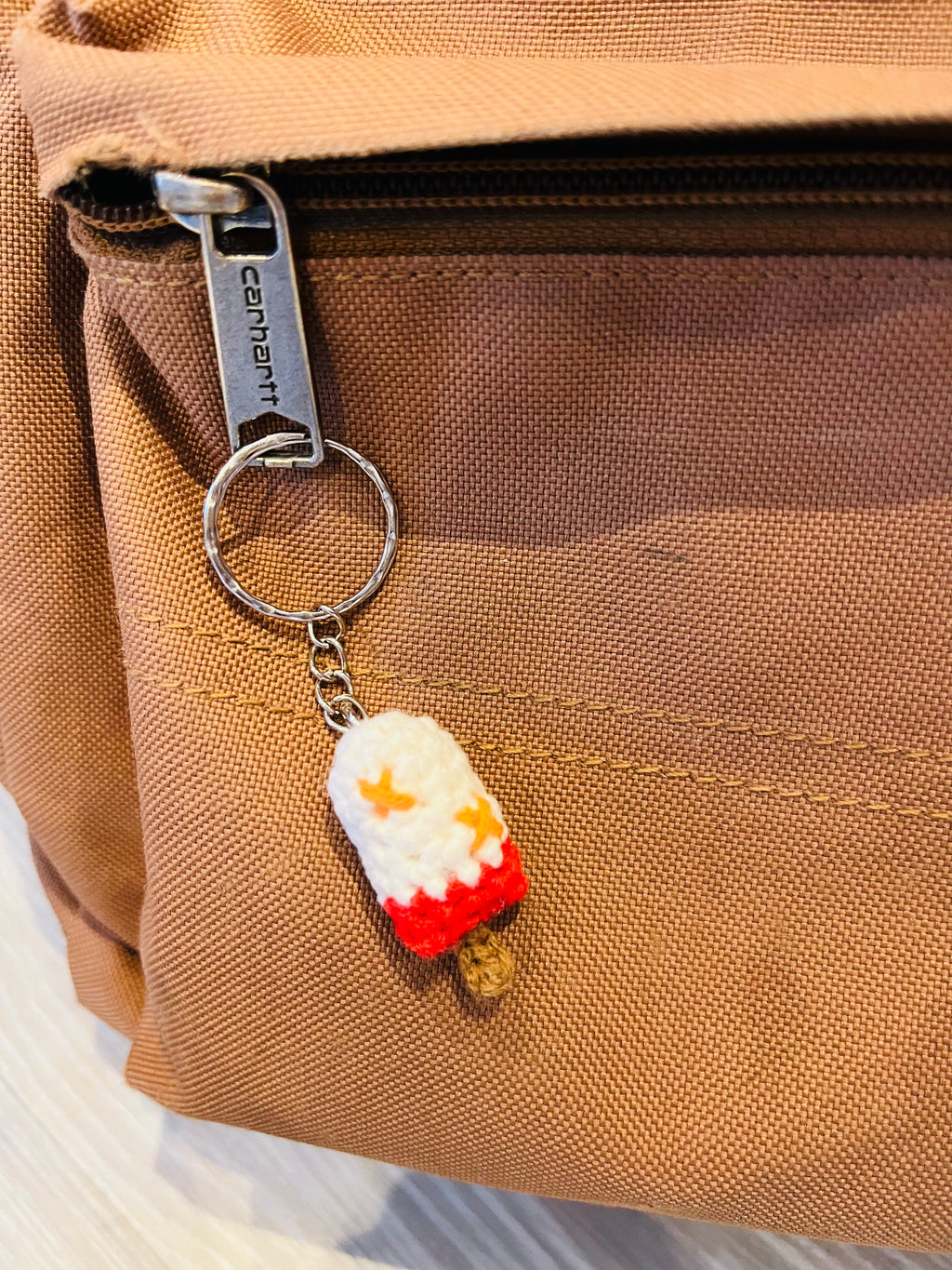 Crochet Ice Cream Bar Keychain, Cute Phone Charm, Mini Bag Charm, Handmade Summer Gift