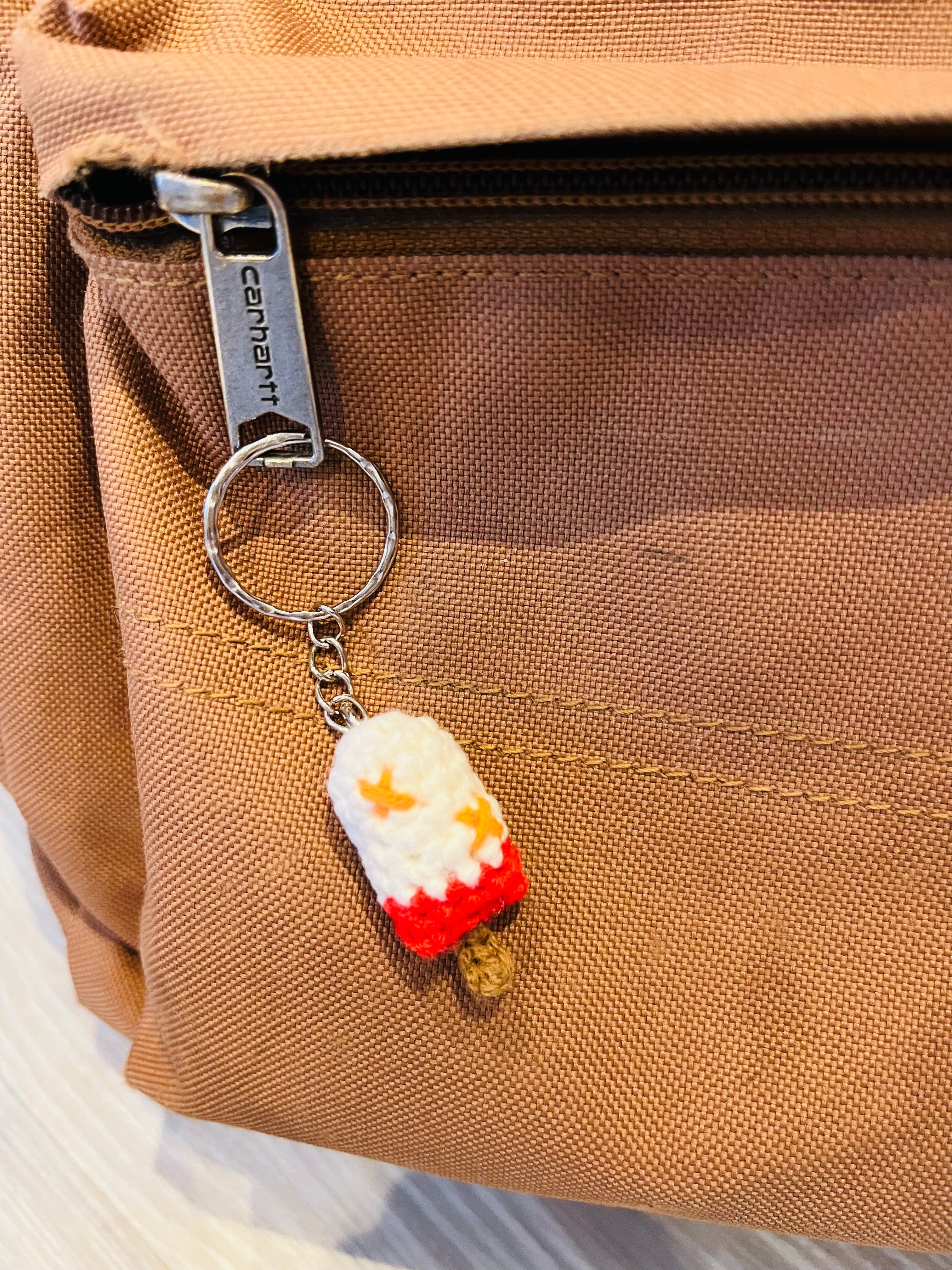 Crochet Ice Cream Bar Keychain, Cute Phone Charm, Mini Bag Charm, Handmade Summer Gift