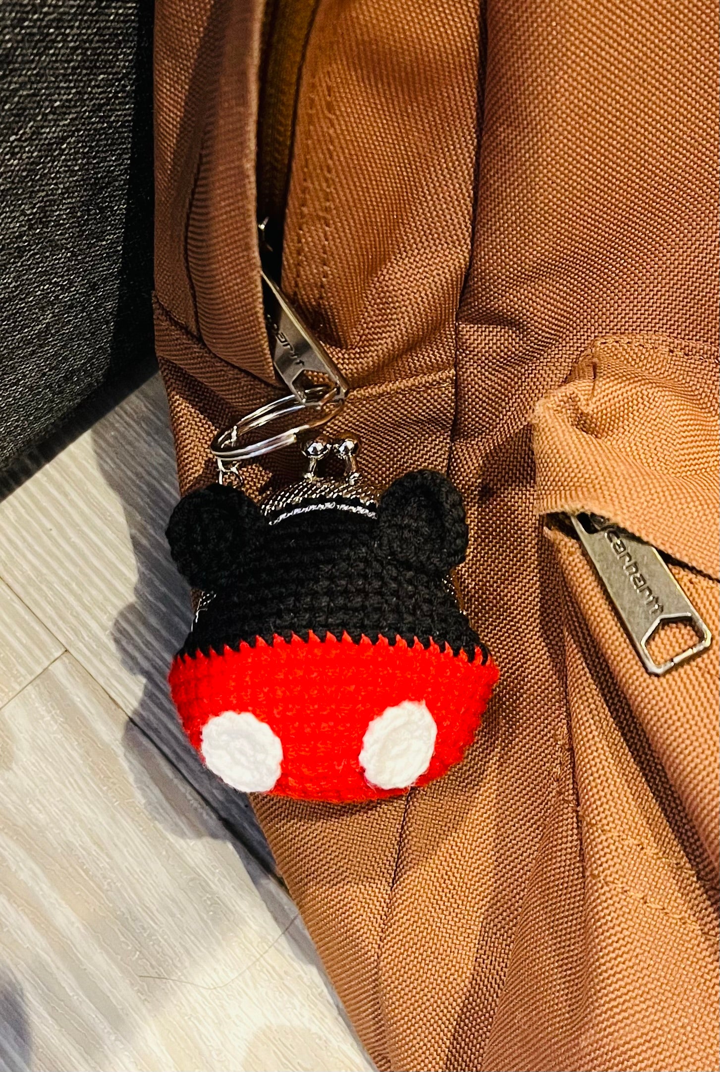 Handmade Crochet Keychain Purse I , Cute Character Keyholder, Winnie the Pooh, Mickey,  Hello Kitty, Puppy, Tiger, Cute Bag Charm