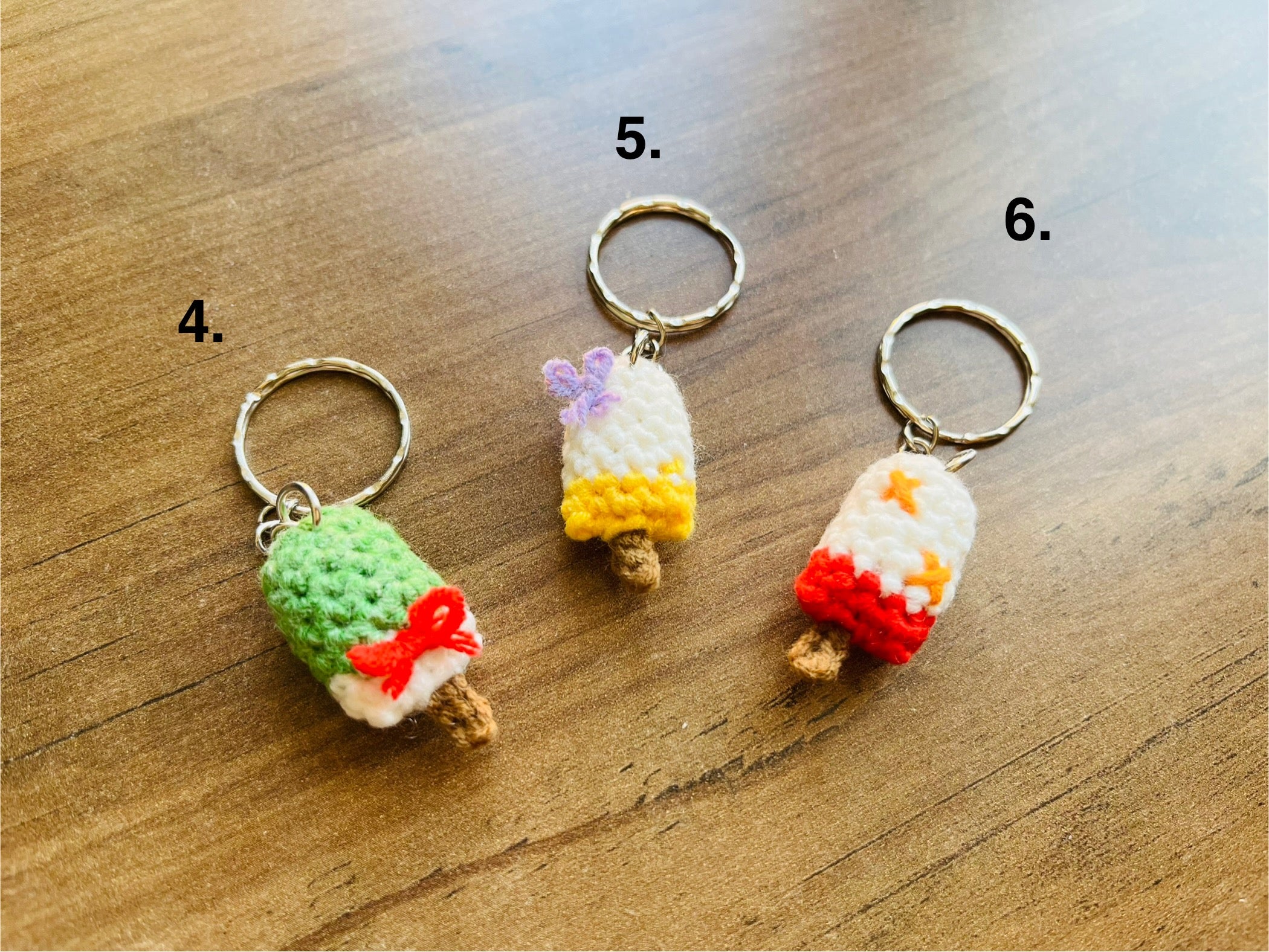 Crochet Ice Cream Bar Keychain, Cute Phone Charm, Mini Bag Charm, Handmade Summer Gift