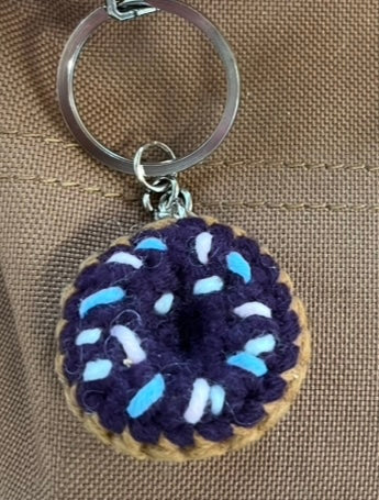 Crochet Mini Donut Keyring/ Cute Donut Bag Charm Handmade