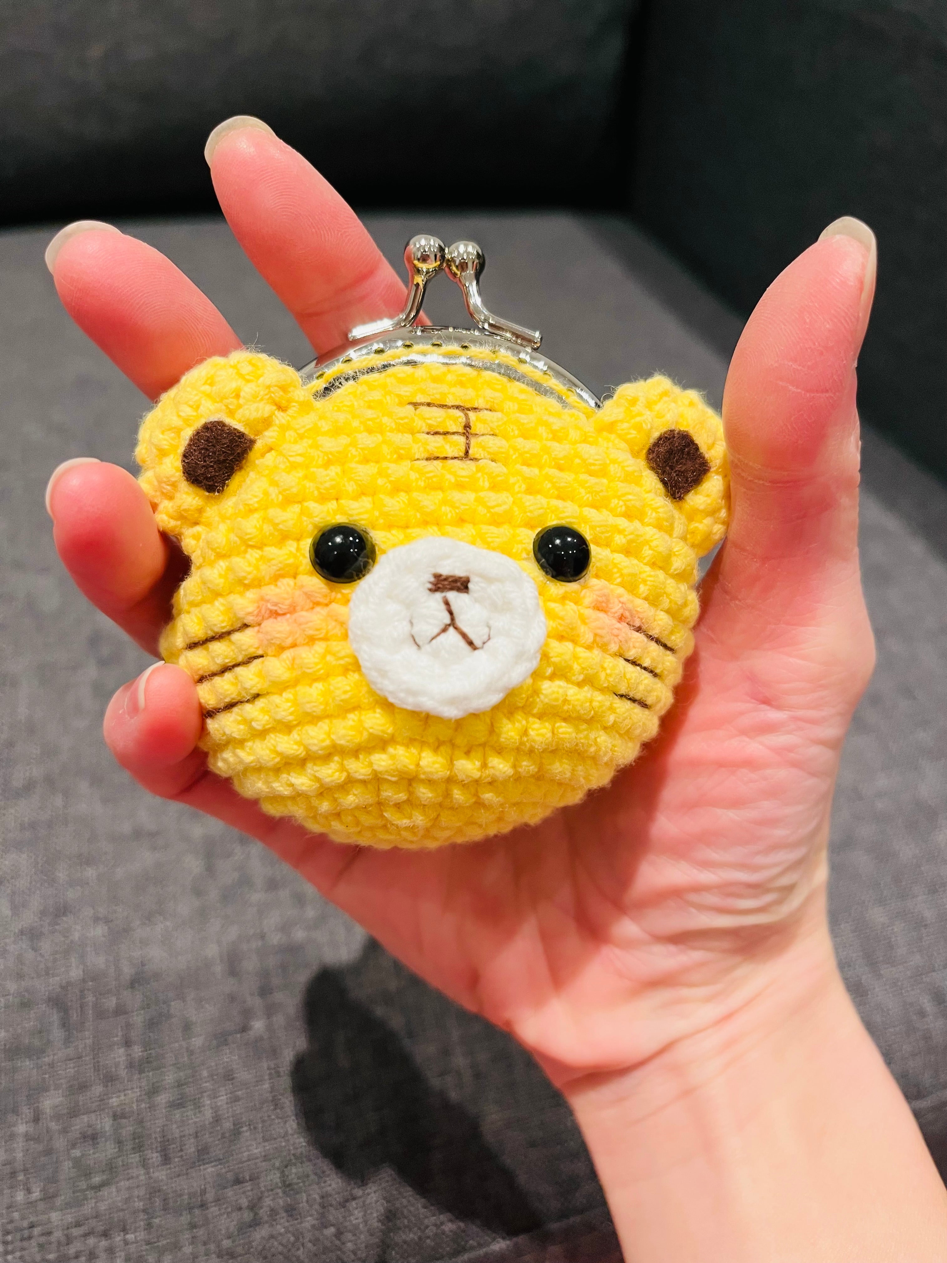 Handmade Crochet Keychain Purse I , Cute Character Keyholder, Winnie the Pooh, Mickey,  Hello Kitty, Puppy, Tiger, Cute Bag Charm