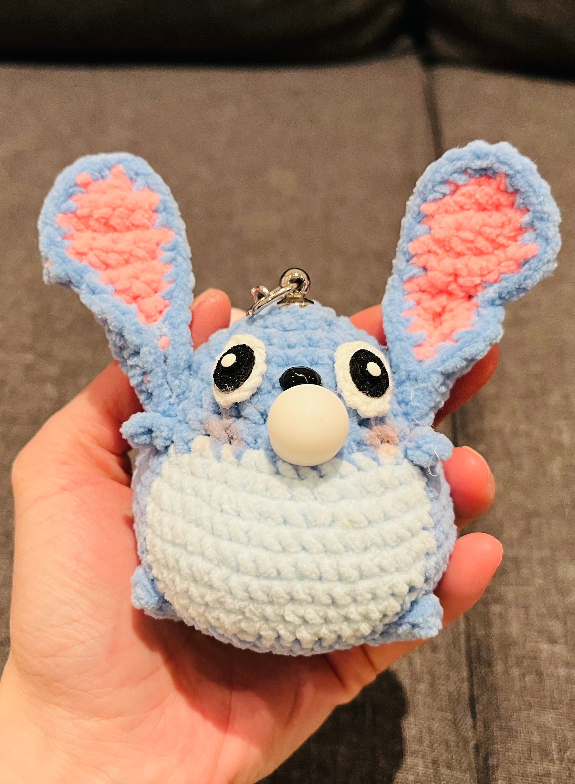 Crochet Chubby Squeeze Keychain III(Stitch, Totoro II, Pichaku I, Pochacco, Chiikawa, Pichaku II, Chikawa-Usagi) Interactive Squishy Toy | Handmade Gift