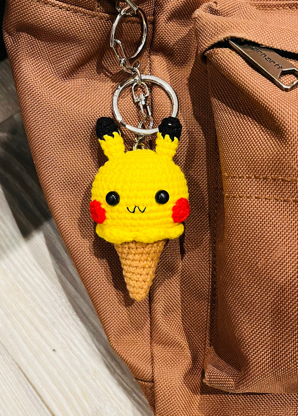 Cute Crochet Character Keyring Collection V/ Kawaii Bag Charm/Kawaii Plush Pikachu , Snoopy, Cinnamoroll, Chiikawa, Dale, Mickey