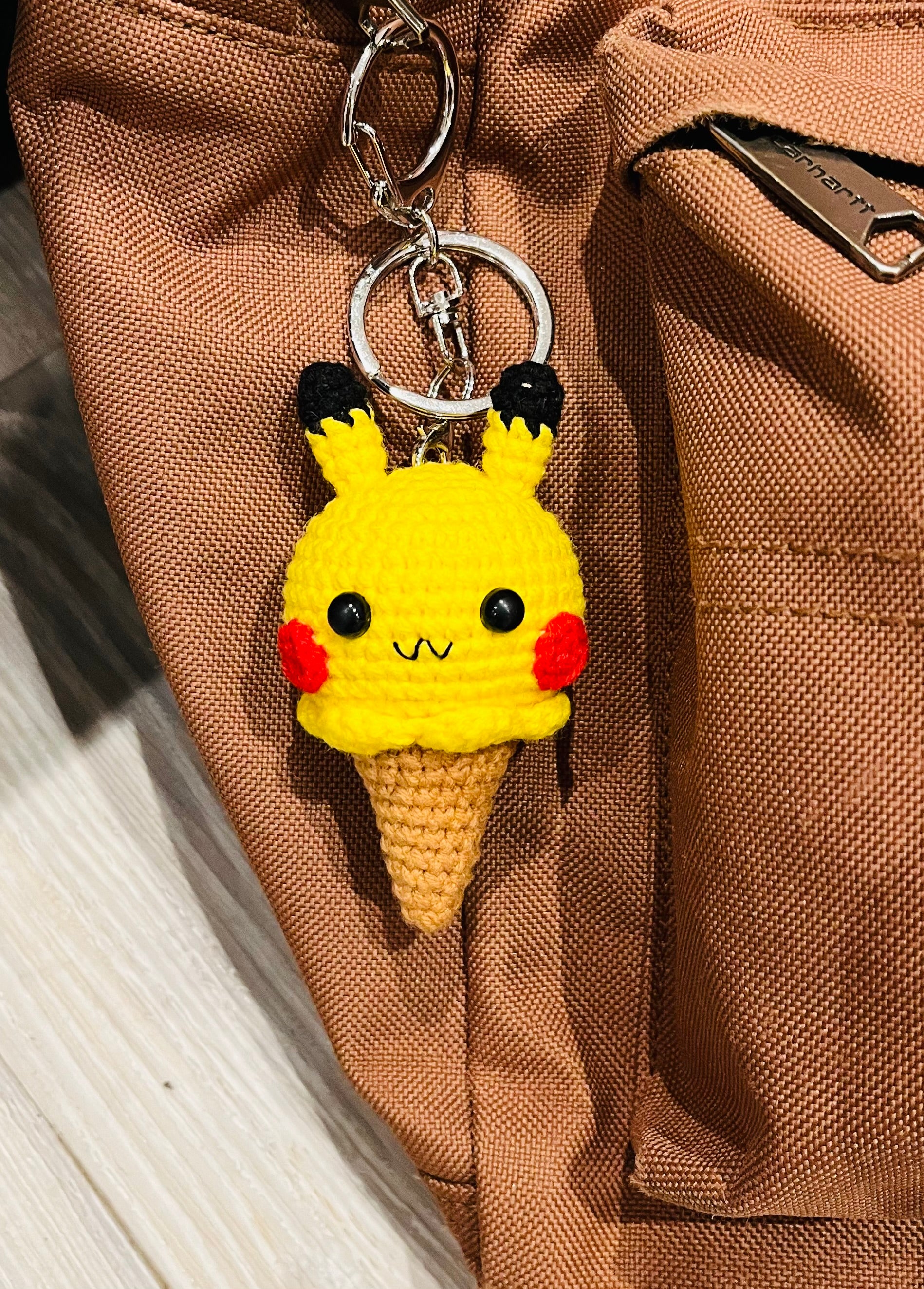 Cute Crochet Character Keyring Collection V/ Kawaii Bag Charm/Kawaii Plush Pikachu , Snoopy, Cinnamoroll, Chiikawa, Dale, Mickey