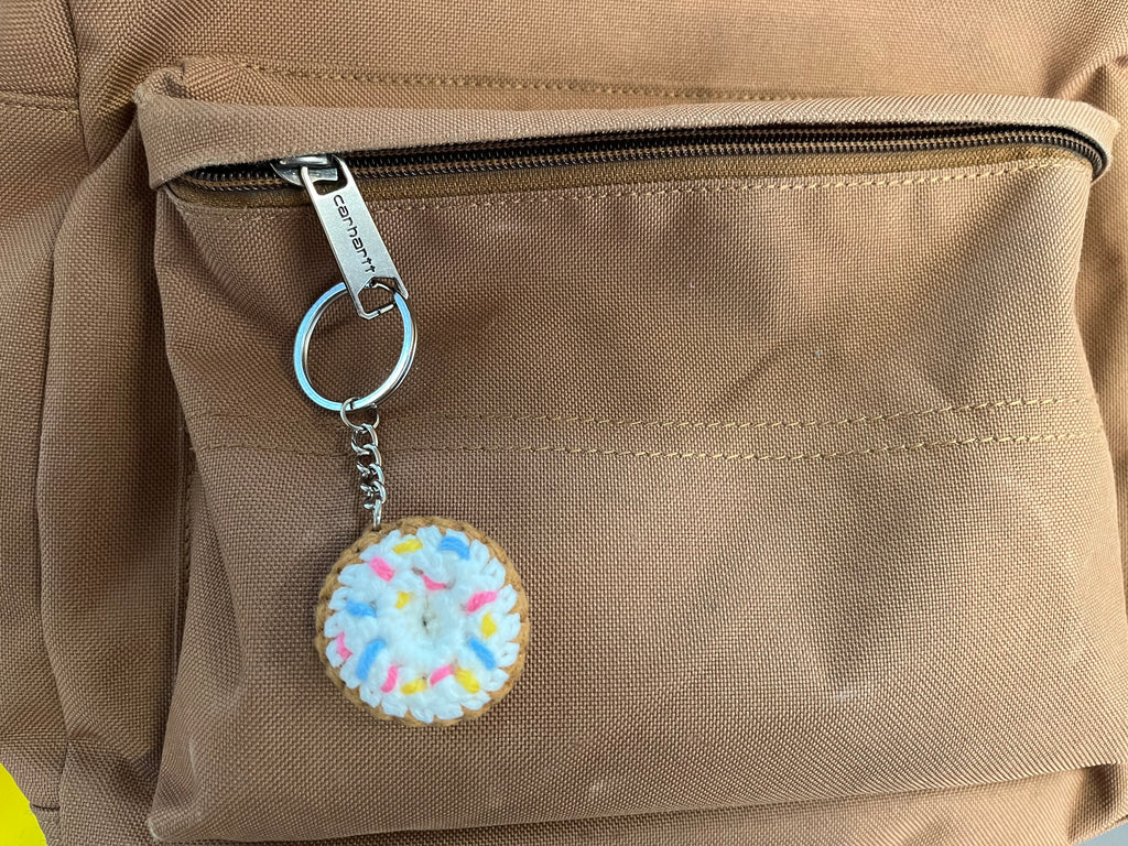 Crochet Mini Donut Keyring/ Cute Donut Bag Charm Handmade