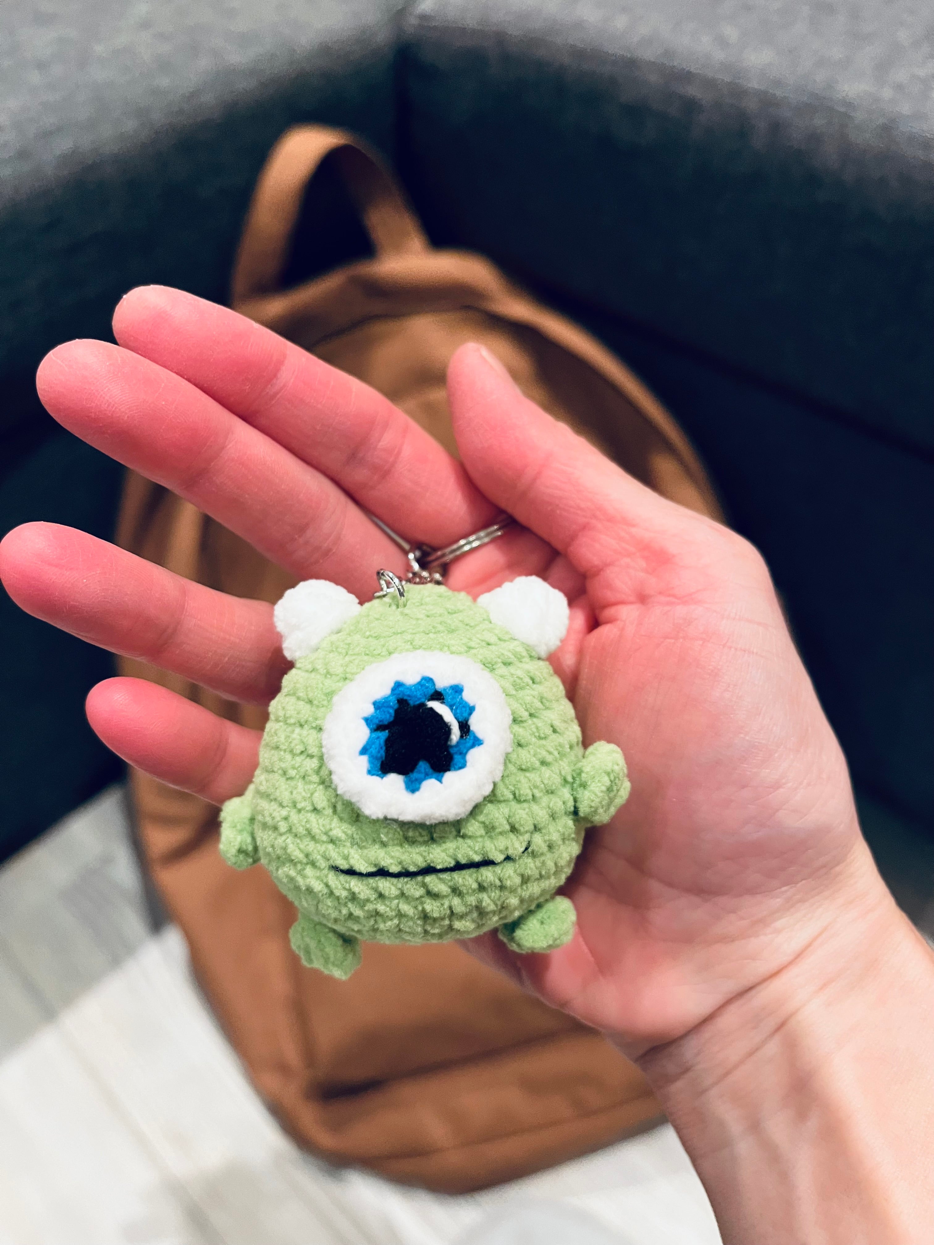 Cute Crochet Character Keyring Collection I /Kawaii Bag Charm, Pompompurin / Mike Wazowski/ Minion / Penguin / Chick/ Bunny