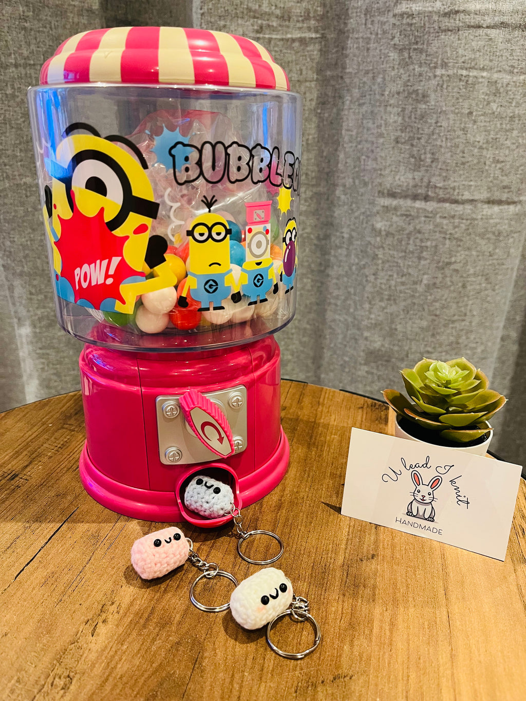 Crochet Mini Marshmallow Keyring/Cute Marshmallow Bag Charm Handmade