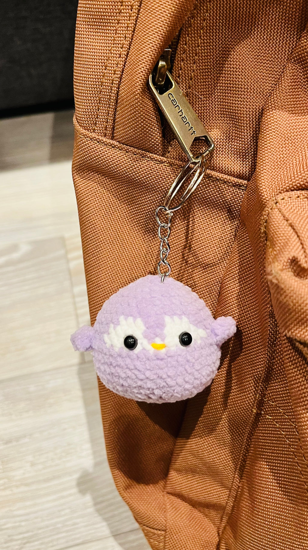 Cute Crochet Character Keyring Collection II/Kawaii Bag Charm/Light Blue Penguin, Purple Penguin, Piggy, Bear, Capybara