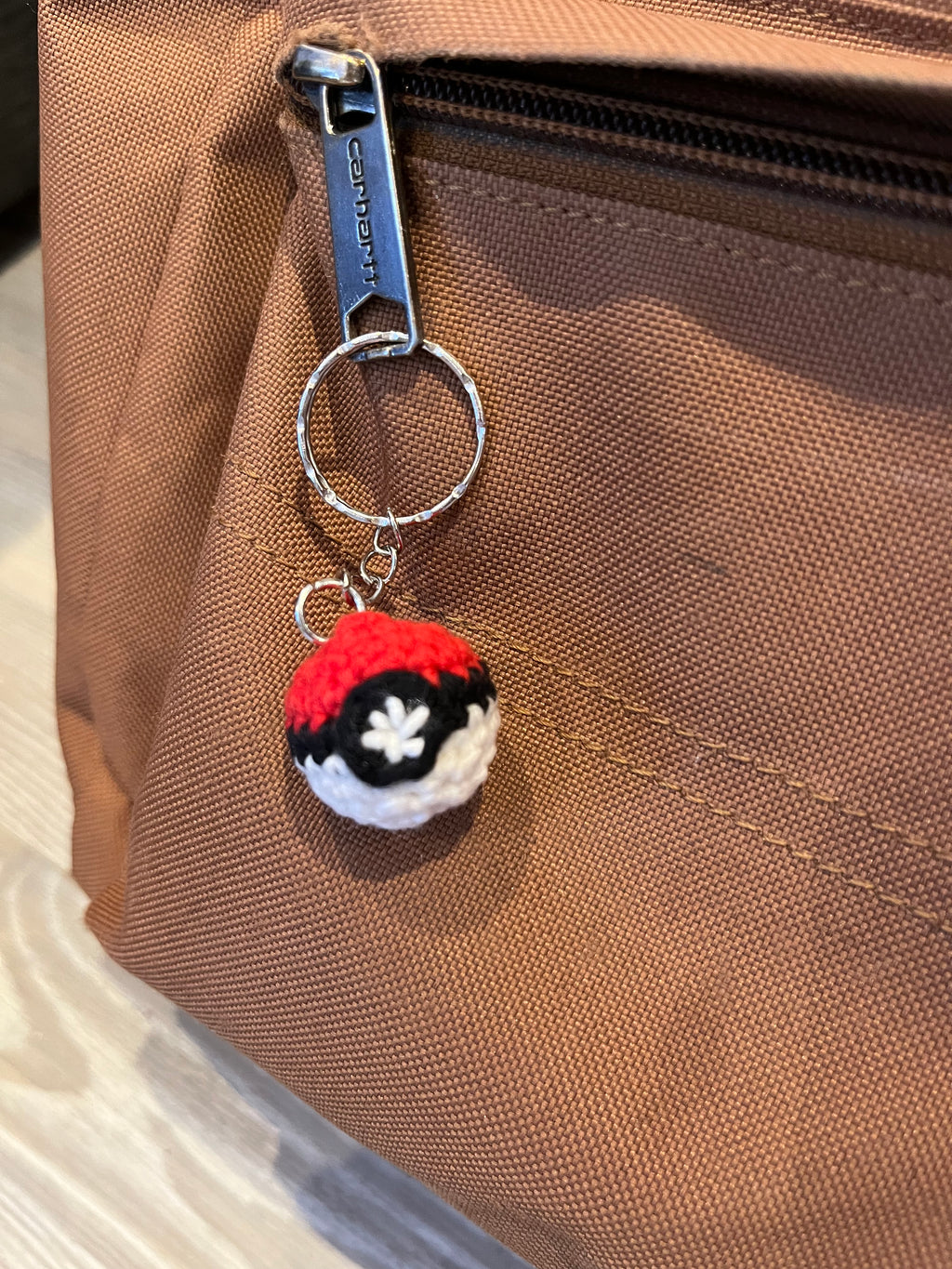 Mini Pokemon Ball Crochet Keychain and bag charm/phone charm