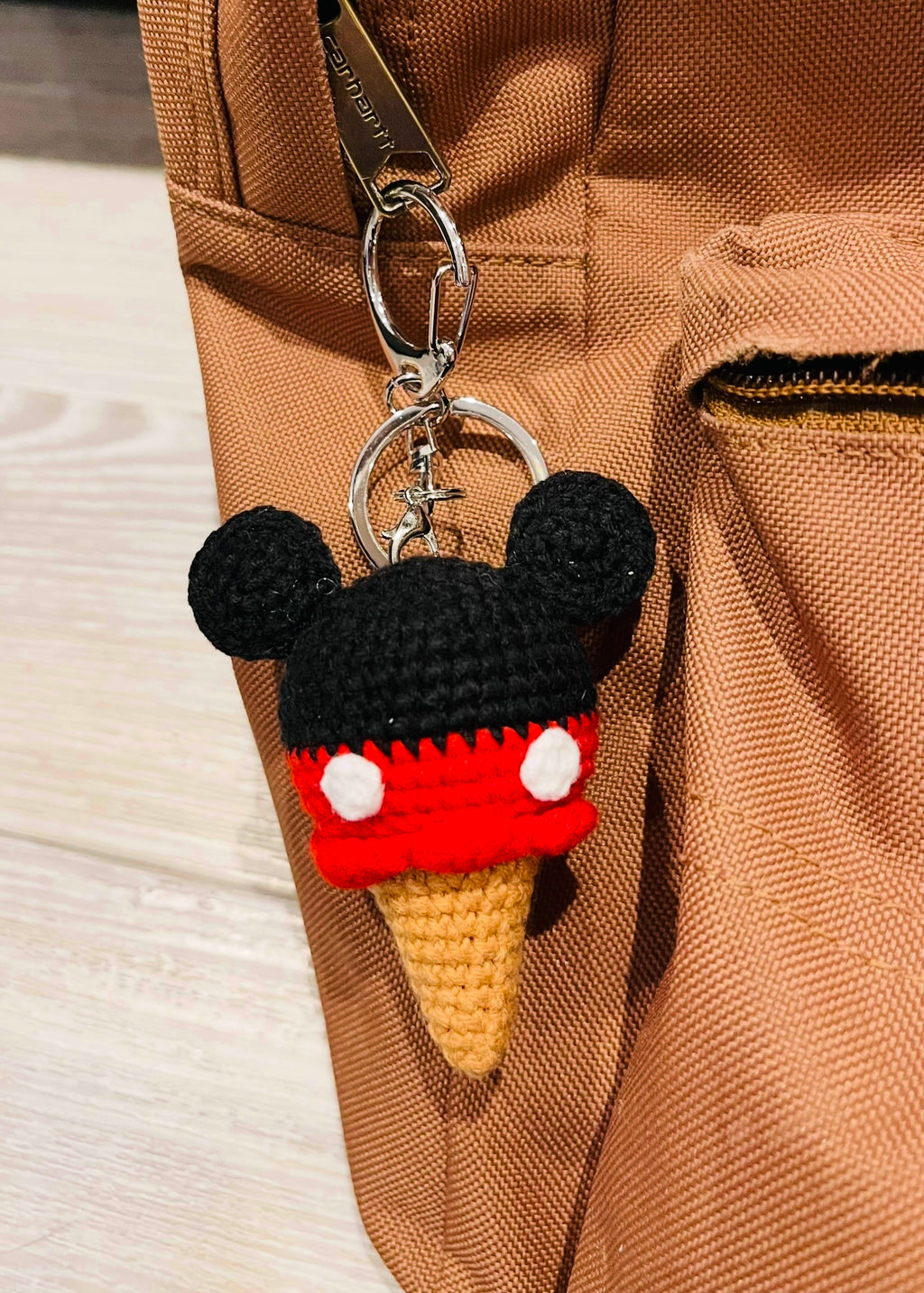 Cute Crochet Character Keyring Collection V/ Kawaii Bag Charm/Kawaii Plush Pikachu , Snoopy, Cinnamoroll, Chiikawa, Dale, Mickey