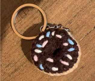 Crochet Mini Donut Keyring/ Cute Donut Bag Charm Handmade