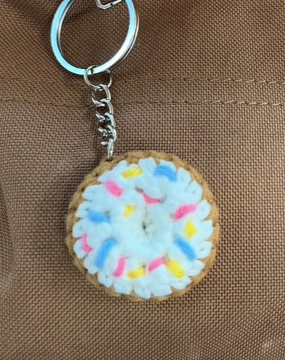 Crochet Mini Donut Keyring/ Cute Donut Bag Charm Handmade