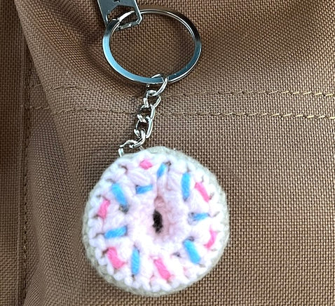 Crochet Mini Donut Keyring/ Cute Donut Bag Charm Handmade