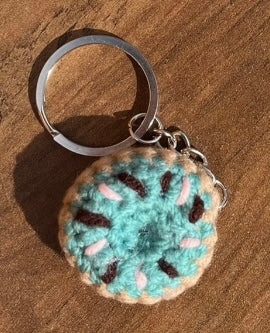 Crochet Mini Donut Keyring/ Cute Donut Bag Charm Handmade