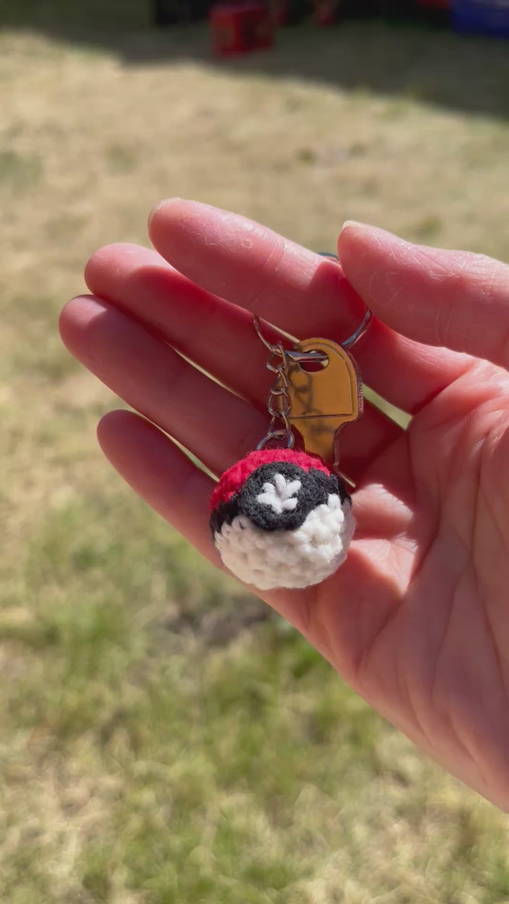Mini Pokemon Ball Crochet Keychain and bag charm/phone charm
