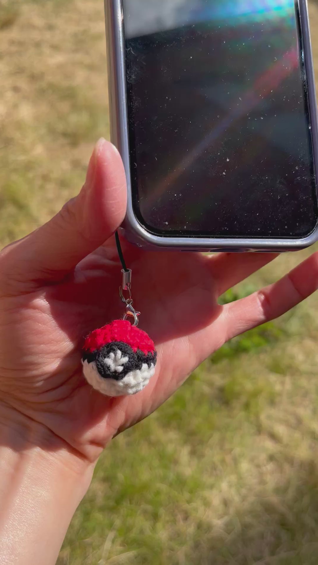 Mini Pokemon Ball Crochet Keychain and bag charm/phone charm