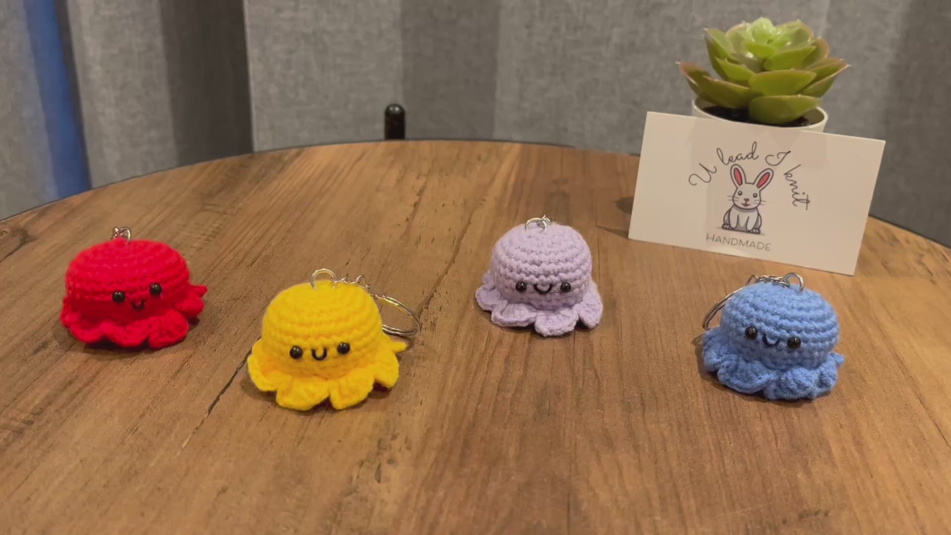 Cute Crochet Octopus Family Keyring/Kawaii Bag Charm Handmade