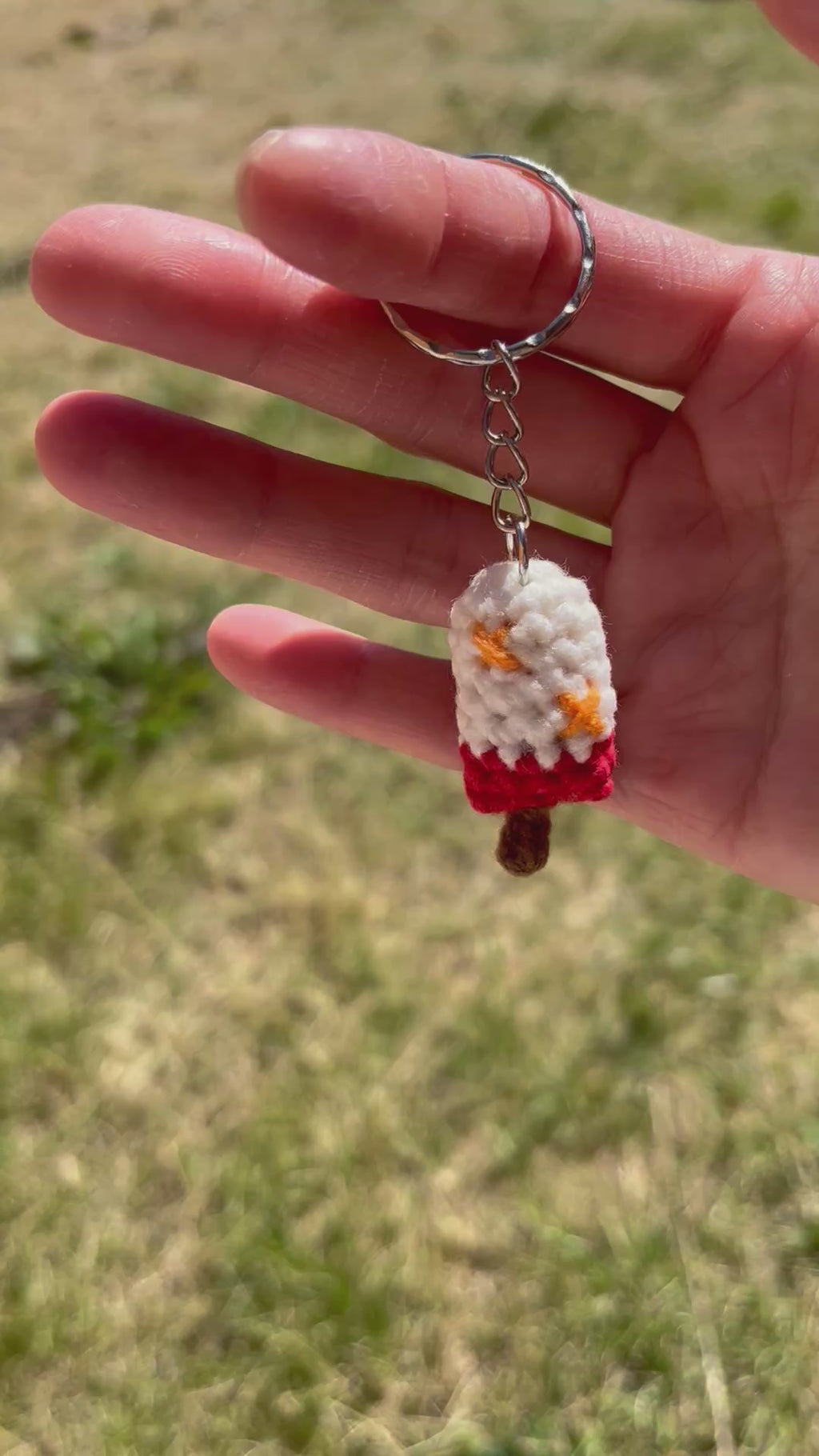 Crochet Ice Cream Bar Keychain, Cute Phone Charm, Mini Bag Charm, Handmade Summer Gift
