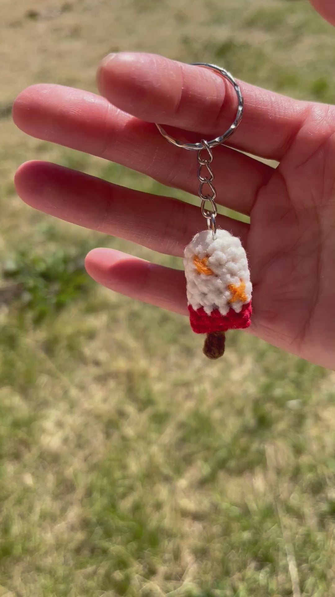 Crochet Ice Cream Bar Keychain, Cute Phone Charm, Mini Bag Charm, Handmade Summer Gift