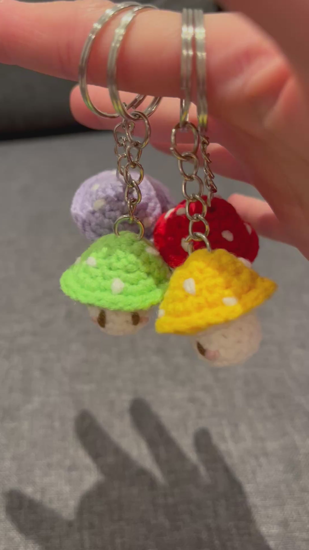 Crochet Mini Mushroom/Mario Keyring | Handmade Smiley Mushroom Bag Charm