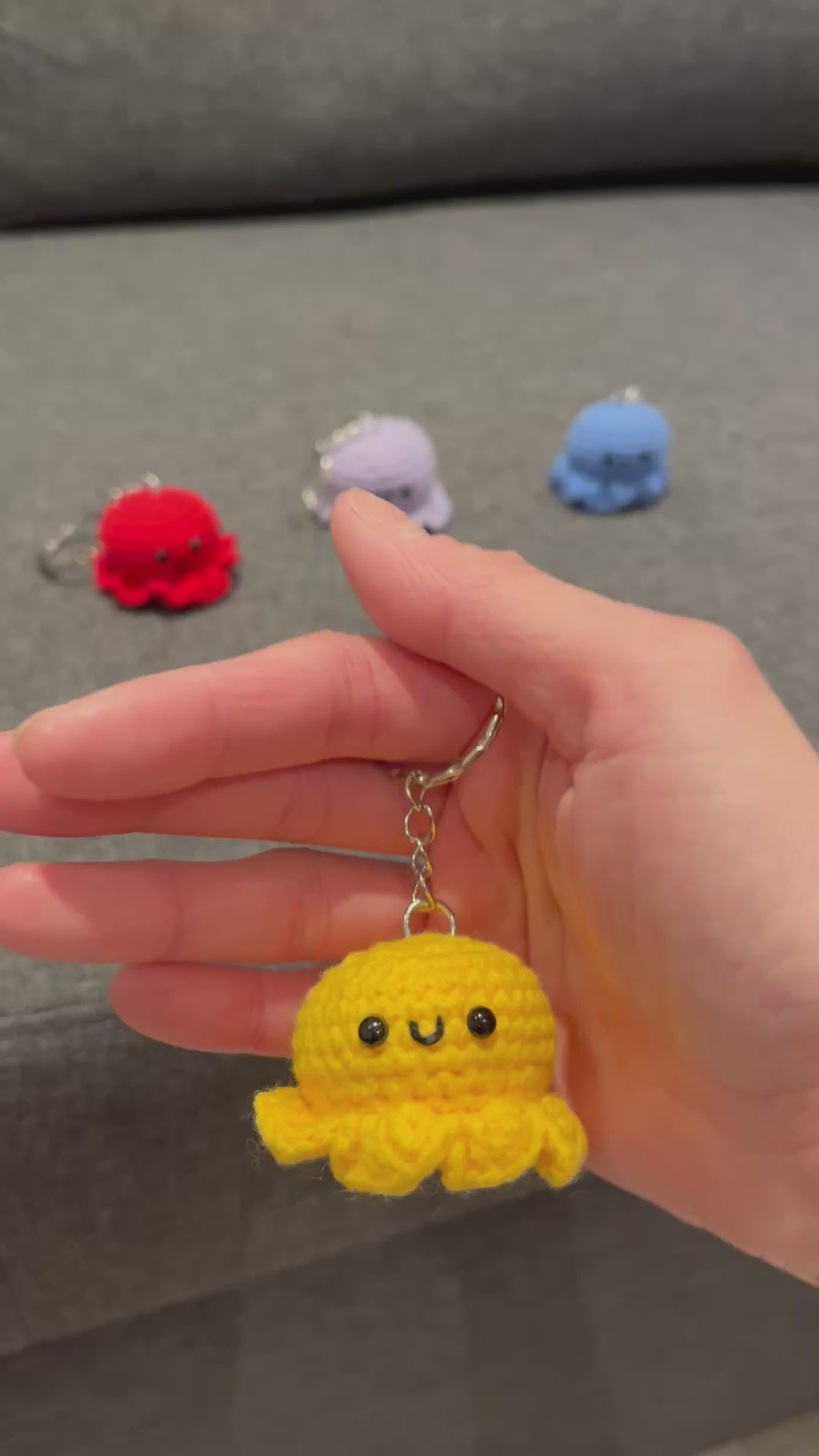 Cute Crochet Octopus Family Keyring/Kawaii Bag Charm Handmade