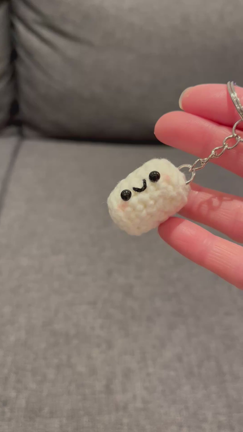 Crochet Mini Marshmallow Keyring/Cute Marshmallow Bag Charm Handmade